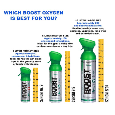 Boost Oxygen 10L Canned Supplemental Oxygen with Mouthpiece, Orange (9 Pack)