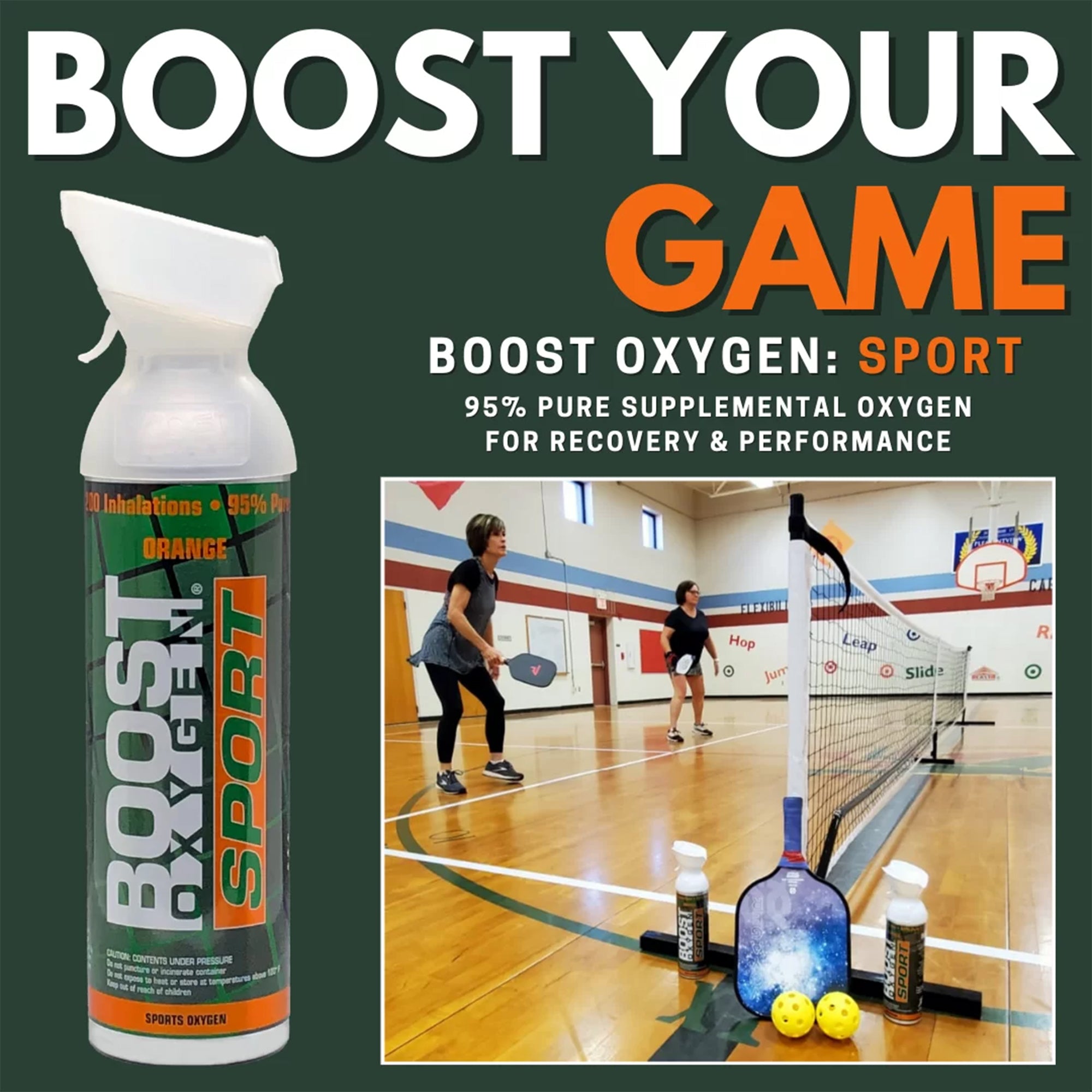 Boost Oxygen 10L Canned Supplemental Oxygen with Mouthpiece, Orange (9 Pack)