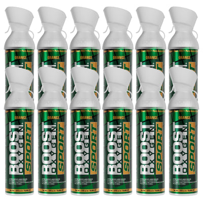 Boost Oxygen Large SPORT Orange Aroma 10 Liter Canister for Support, (12 Pack) - VMInnovations