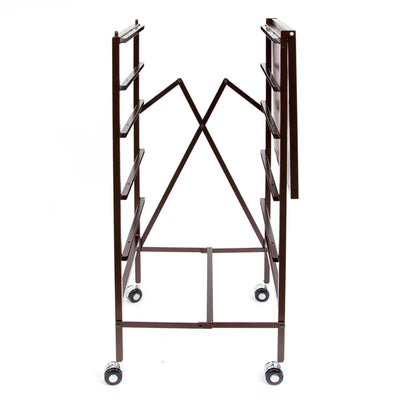 Origami Wheeled Folding Steel 5 Drawer Storage Kitchen Cart Wood Top, Bronze - VMInnovations