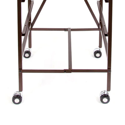 Origami Wheeled Folding Steel 5 Drawer Storage Kitchen Cart Wood Top, Bronze - VMInnovations