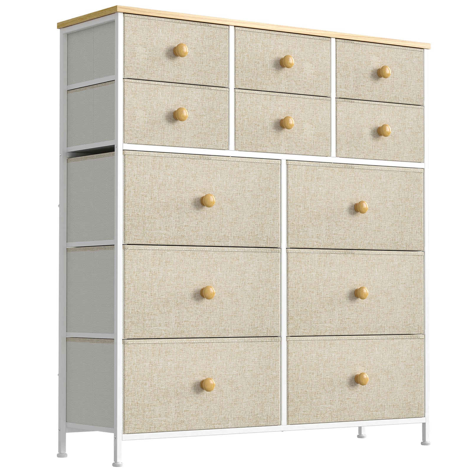 REAHOME 12 Drawer Steel Frame Bedroom Closet Organizer Dresser,Taupe(Used) - VMInnovations