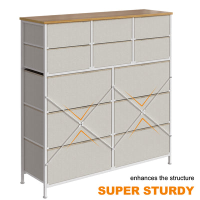 REAHOME 12 Drawer Steel Frame Bedroom Closet Organizer Dresser,Taupe(Used) - VMInnovations