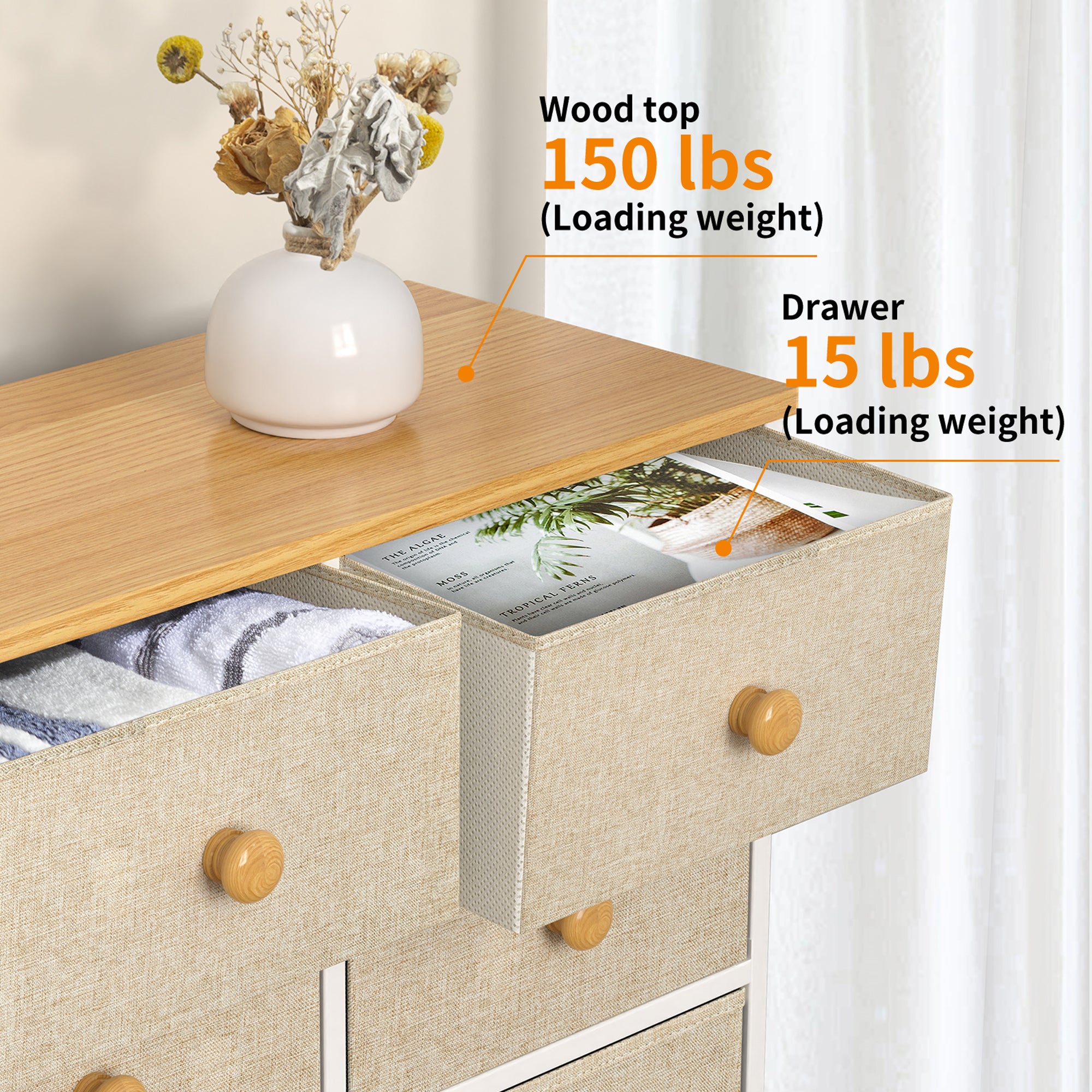 REAHOME 12 Drawer Steel Frame Bedroom Closet Organizer Dresser,Taupe(Used) - VMInnovations