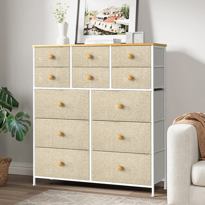 REAHOME 12 Drawer Steel Frame Bedroom Closet Organizer Dresser,Taupe(Used) - VMInnovations