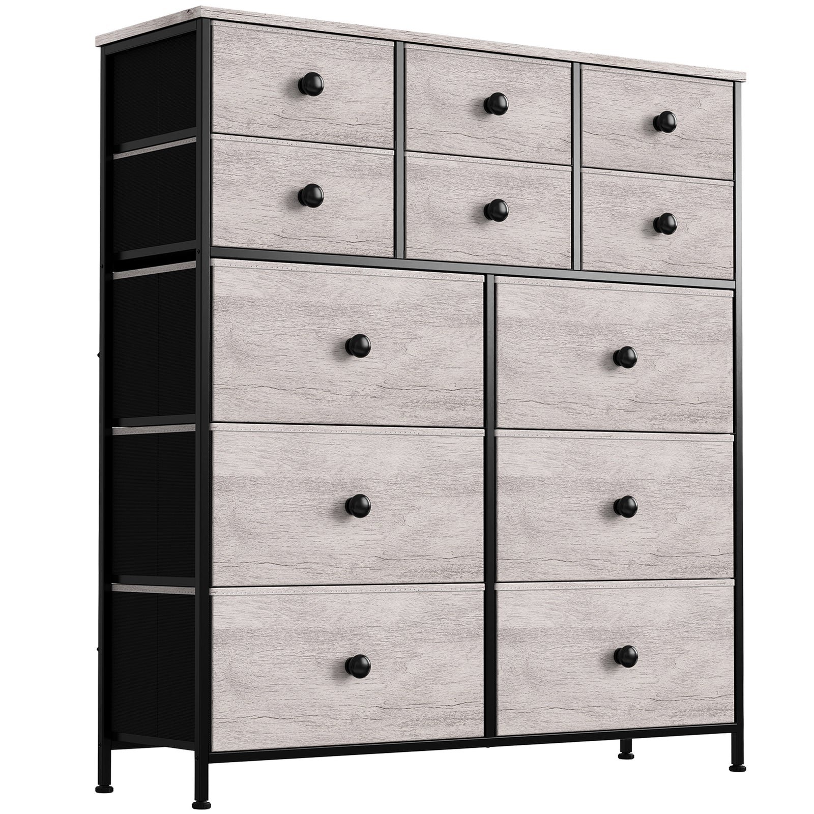 REAHOME 12 Drawer Steel Frame Bedroom Storage Organizer Dresser,Dark Taupe(Used) - VMInnovations