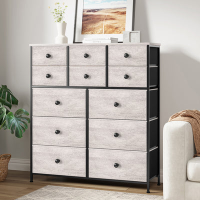 REAHOME 12 Drawer Steel Frame Bedroom Storage Organizer Dresser,Dark Taupe(Used) - VMInnovations