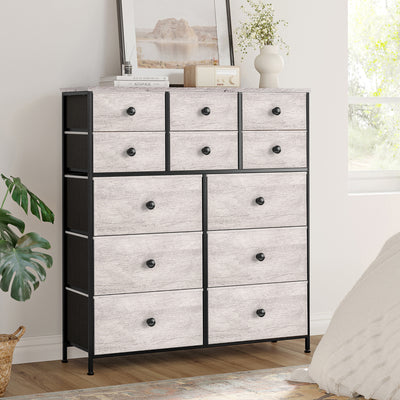 REAHOME 12 Drawer Steel Frame Bedroom Storage Organizer Dresser,Dark Taupe(Used) - VMInnovations