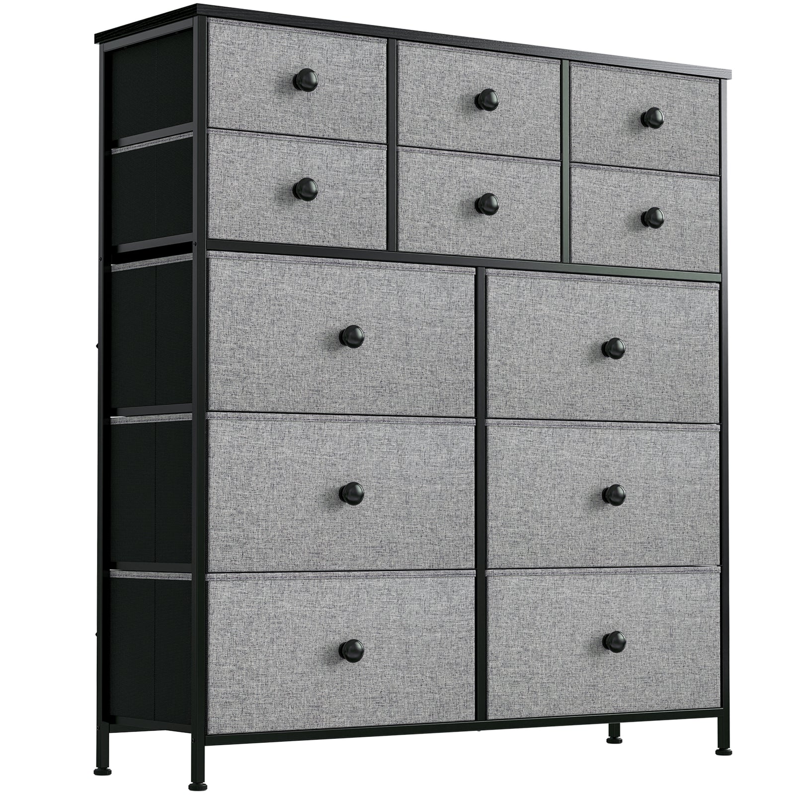 REAHOME 12 Drawer Steel Frame Storage Organizer Dresser, Light Grey (Open Box) - VMInnovations