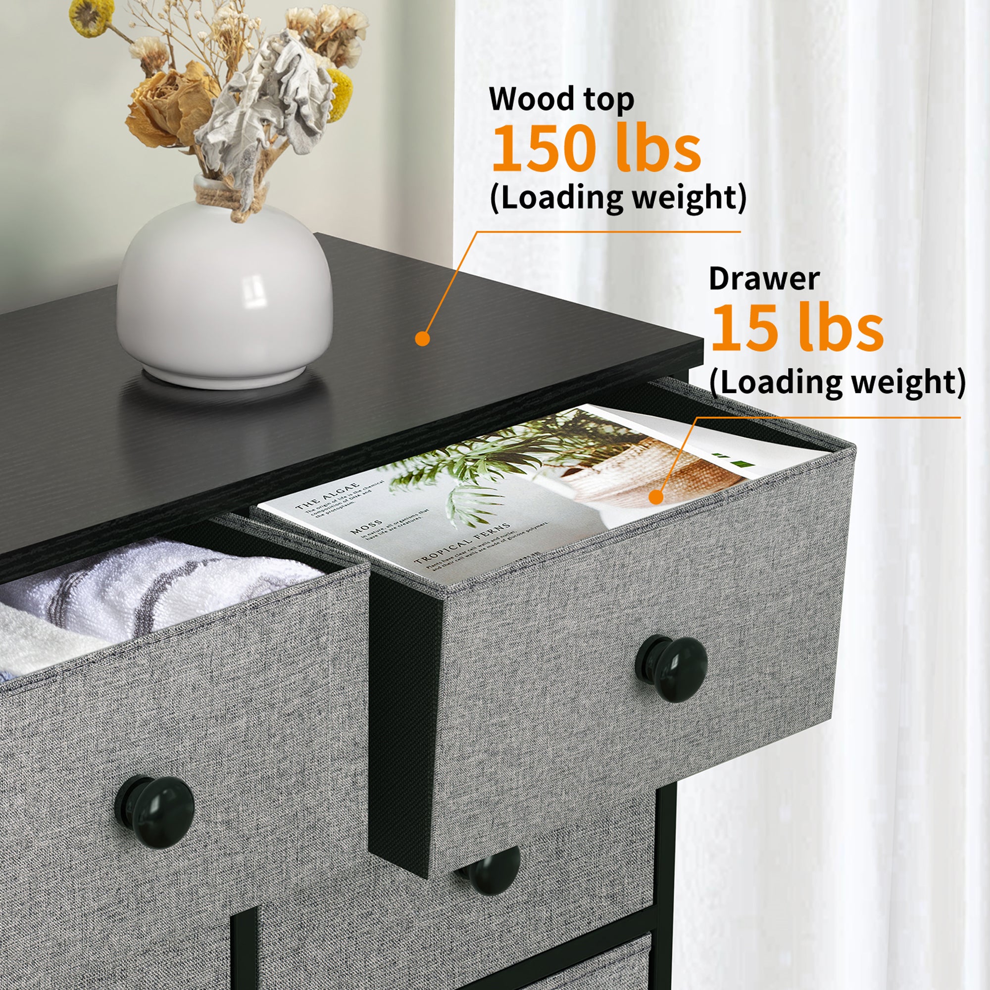 REAHOME 12 Drawer Steel Frame Storage Organizer Dresser, Light Grey (Open Box) - VMInnovations