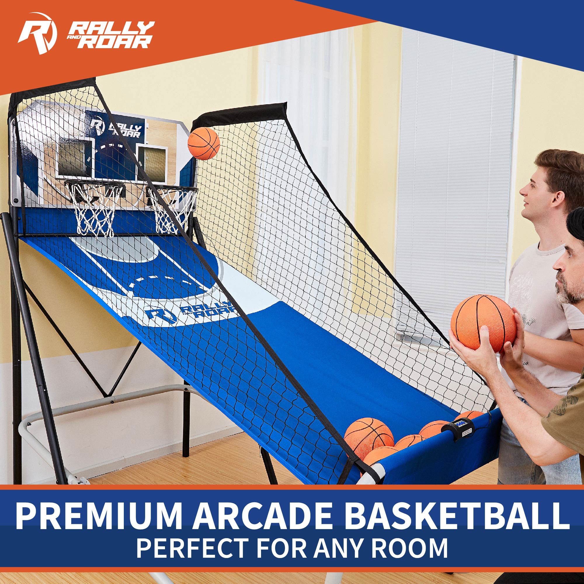 Lancaster Gaming Company Rally and Roar Premium Home Dual Shot Basketball Game - VMInnovations
