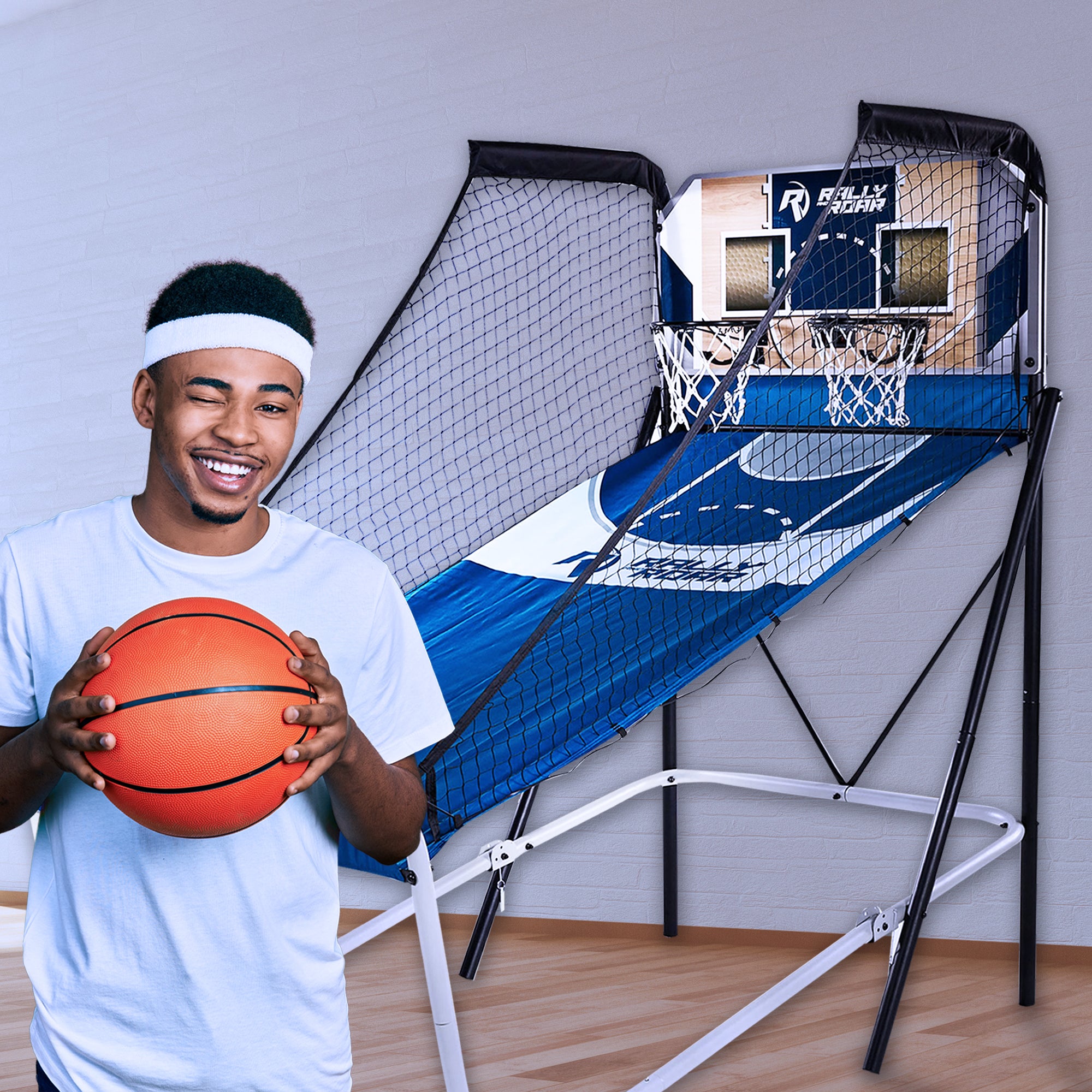 Lancaster Gaming Company Rally and Roar Premium Home Dual Shot Basketball Game - VMInnovations