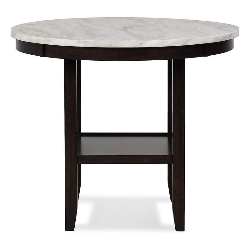 New Classic Furniture Celeste 42 Inch Faux Marble Round Counter Table, Espresso