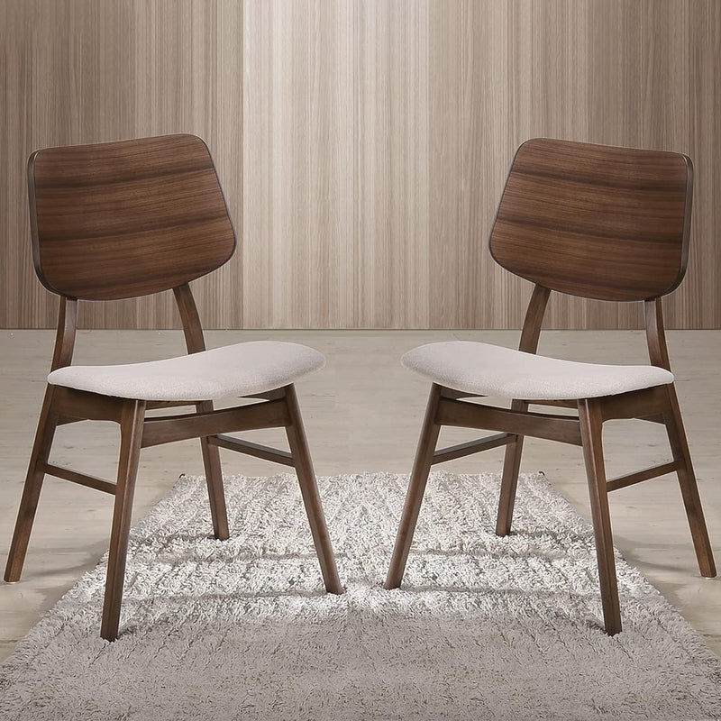 New Classic Furniture Oscar Wooden Oval Back Chairs, Walnut (Set of 2)(Open Box)