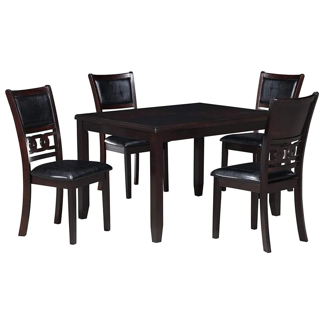 New Classic Furniture Gia Dining Collection with 48" Table and 4 Chairs, Ebony