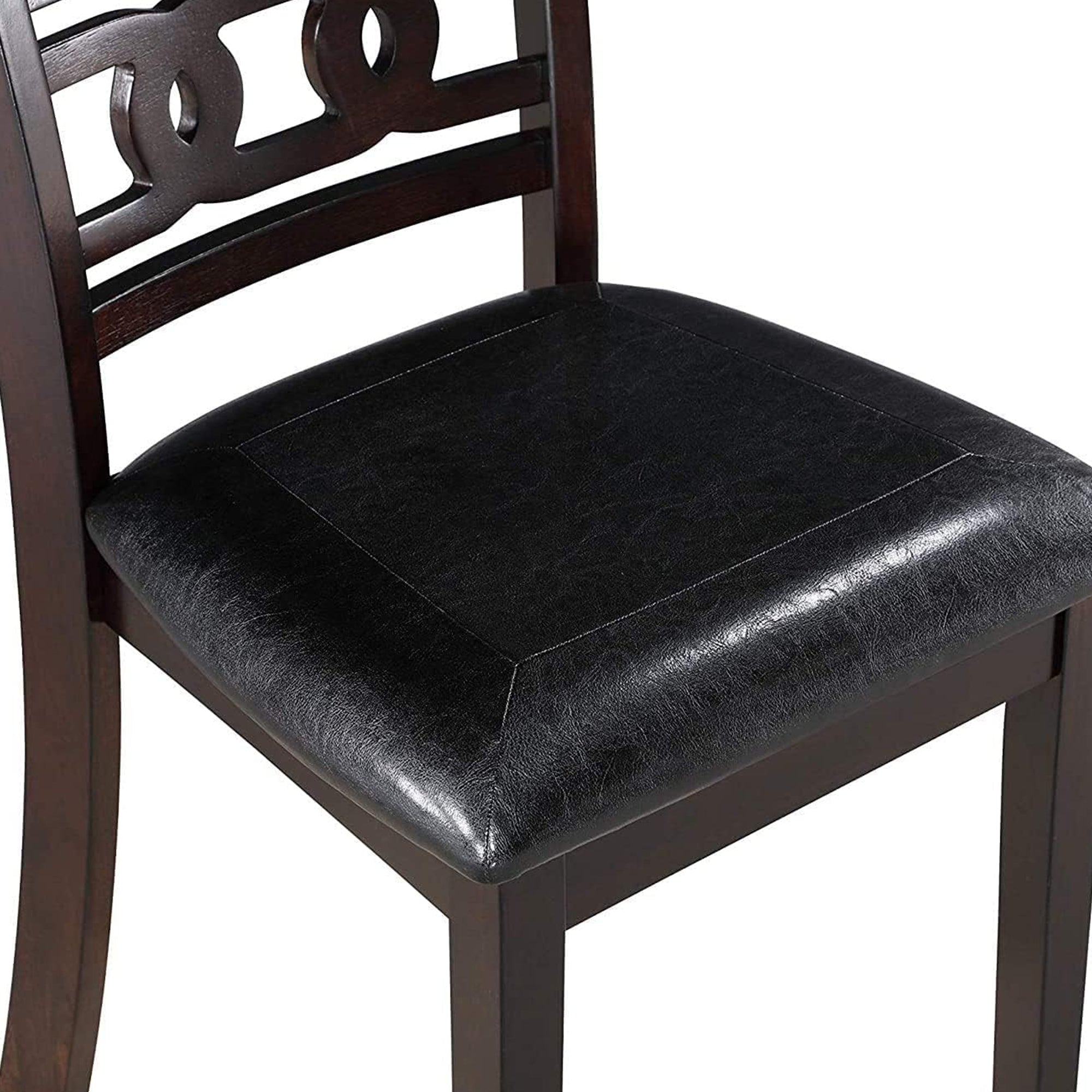 New Classic Furniture Gia Dining Collection with 48" Table and 4 Chairs, Ebony - VMInnovations