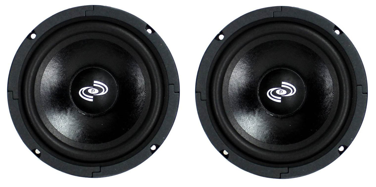 2) Pyle Pro 8 Inch 360 Watt 8-Ohm Black Driver Mid Range Audio Speakers | PDMR8