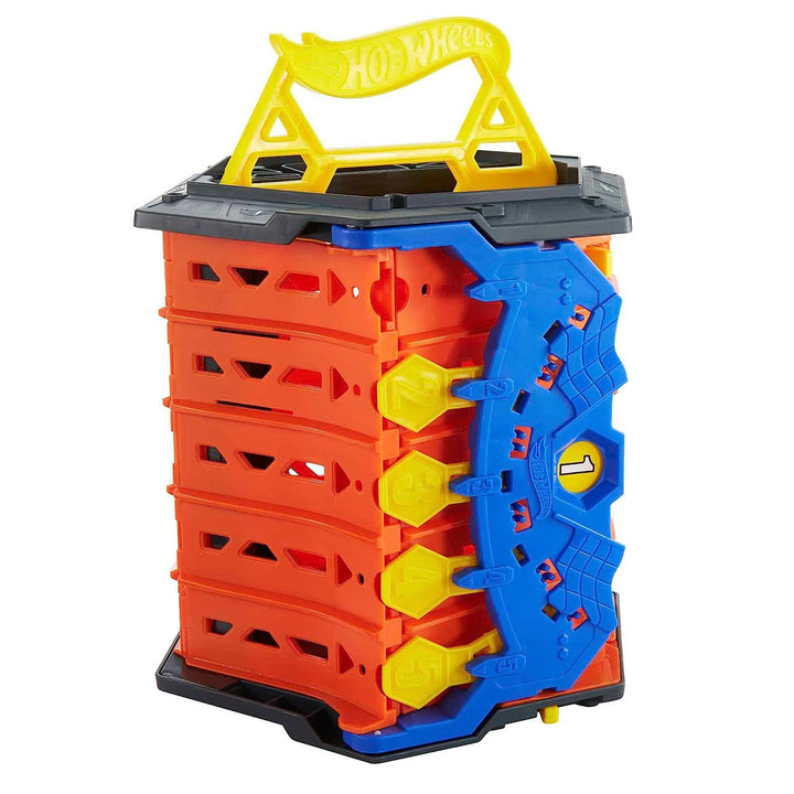 Mattel Hot Wheels 5 Lane Collapsible Roll Out Raceway Set, Multicolor (Open Box)