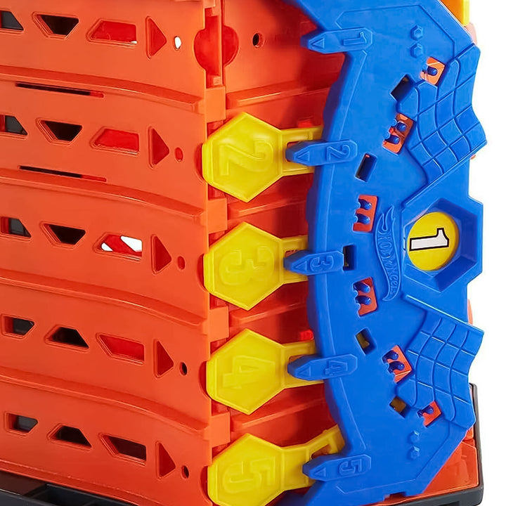 Mattel Hot Wheels 5 Lane Collapsible Roll Out Raceway Track Set (Used)