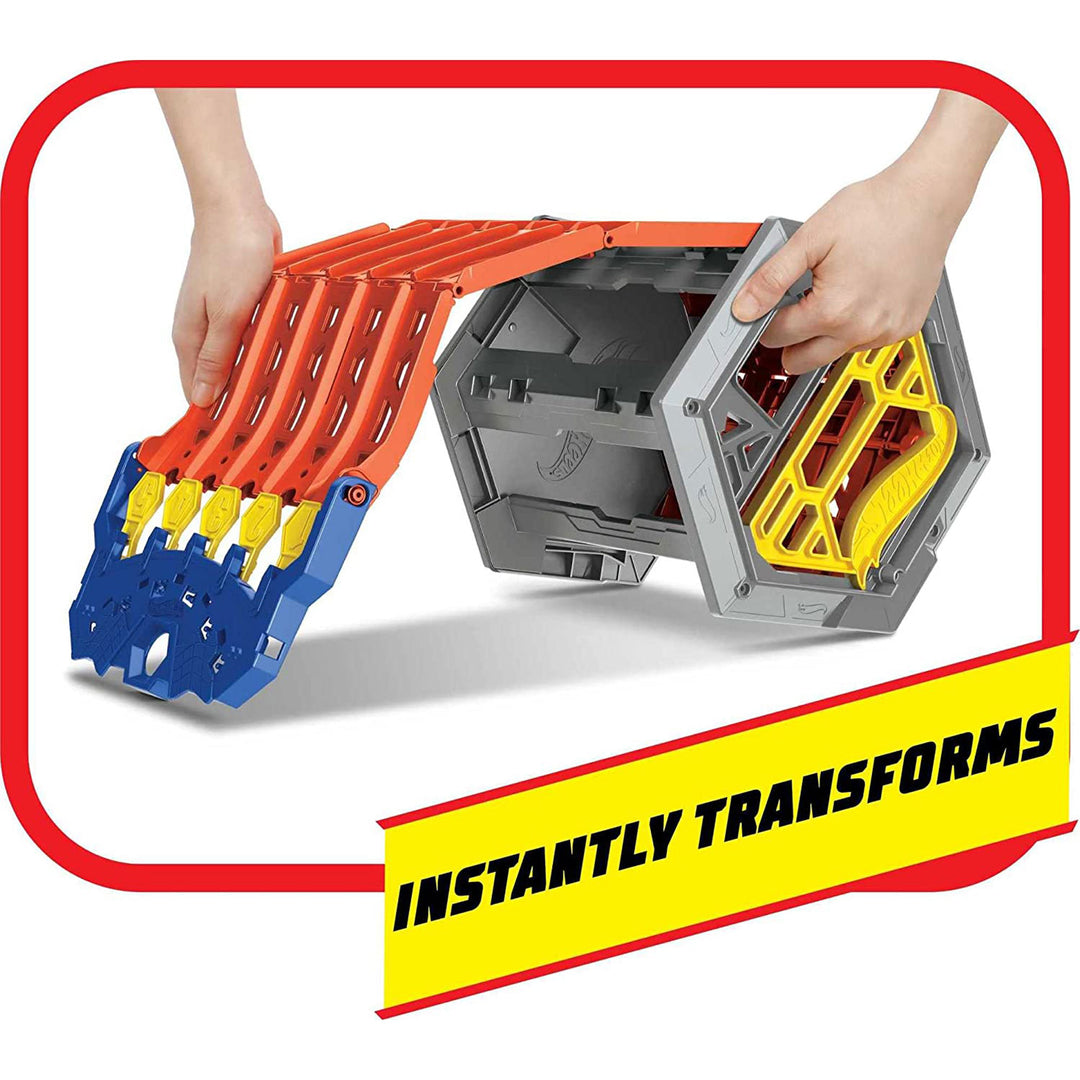 Mattel Hot Wheels 5 Lane Collapsible Roll Out Raceway Set, Multicolor (Open Box)