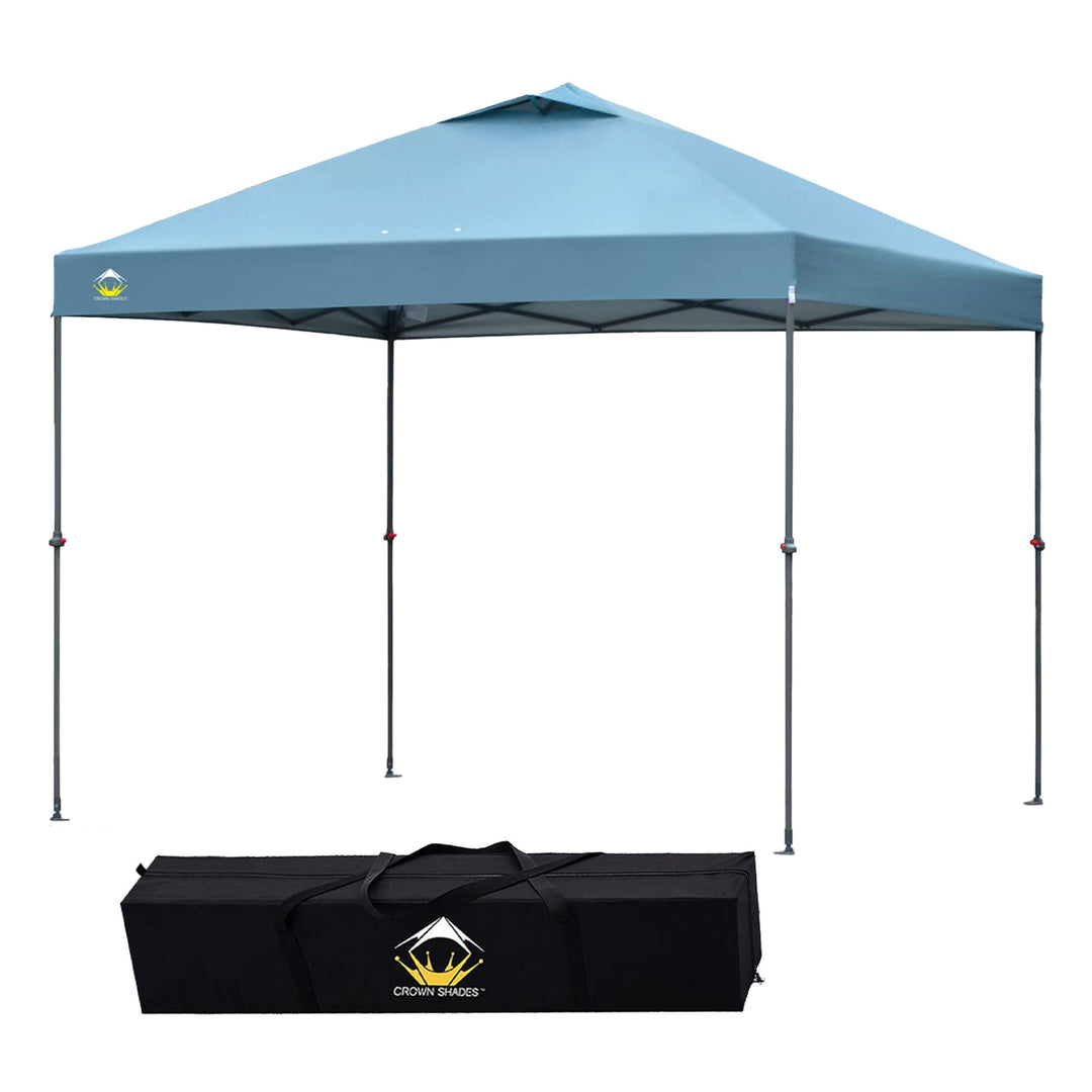 Crown Shades 10x10’ Pop Up Folding Shade Canopy and Carry Bag, Cyan Blue (Used) - VMInnovations