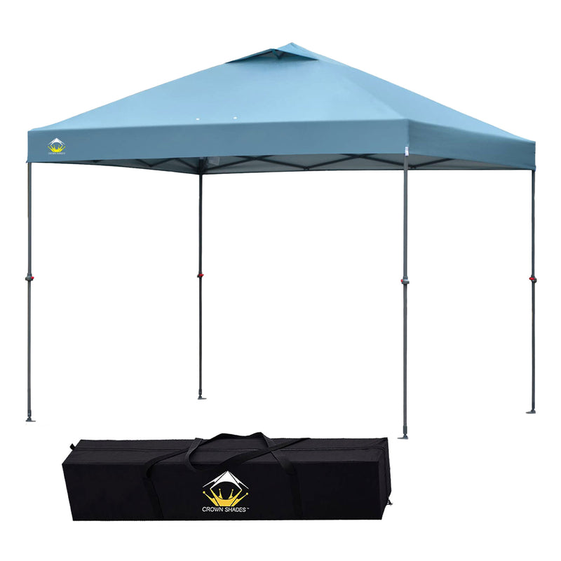 Crown Shades 10x10’ Instant Pop Up Folding Shade Canopy and Carry Bag, Cyan Blue