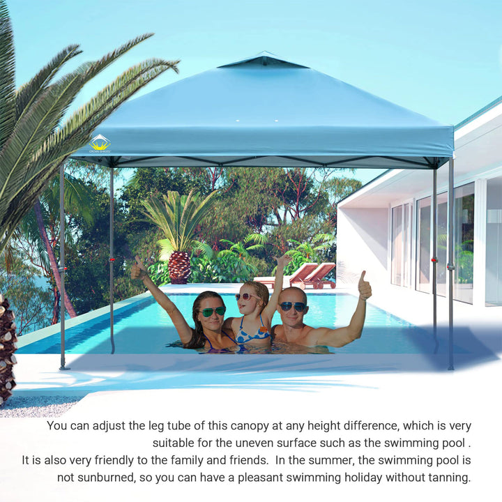 Crown Shades 10x10’ Pop Up Folding Shade Canopy and Carry Bag, Cyan Blue (Used) - VMInnovations