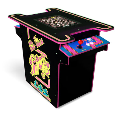Arcade1UP Ms. PAC-MAN Head-to-Head 12 in 1 Arcade Table, Black Series Edition