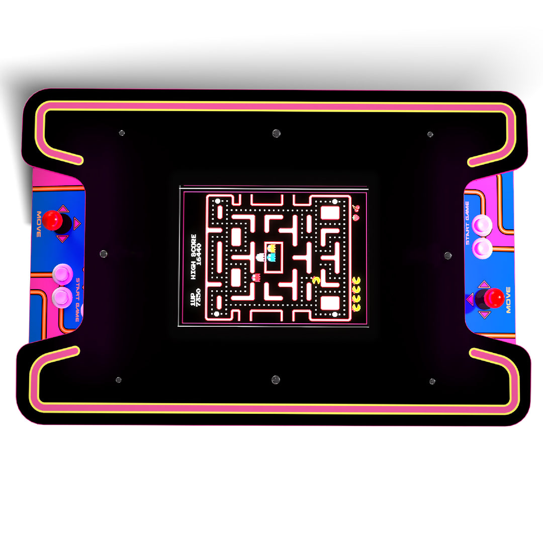 Arcade1UP Ms. PAC-MAN Head-to-Head 12 in 1 Arcade Table, Black Edition(Open Box)