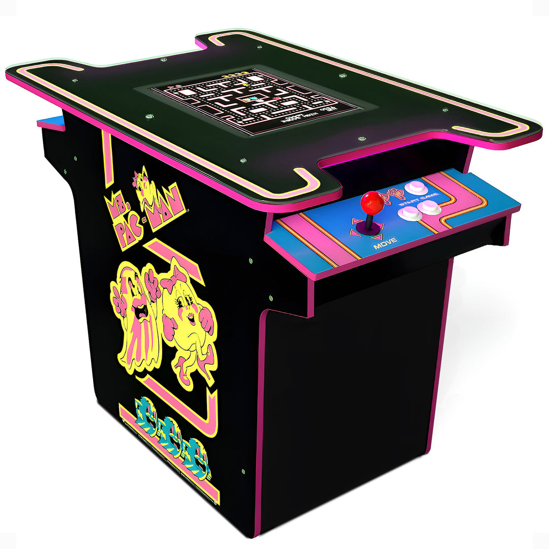 Arcade1UP Ms. PAC-MAN Head-to-Head 12 in 1 Arcade Table, Black Series Edition