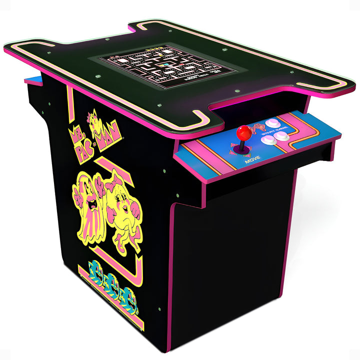 Arcade1UP Ms. PAC-MAN Head-to-Head 12 in 1 Arcade Table, Black Series Edition