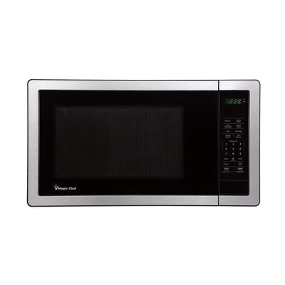 Magic Chef 1000 Watt 1.1 Cubic Feet Digital Touch Microwave, Silver (Damaged)