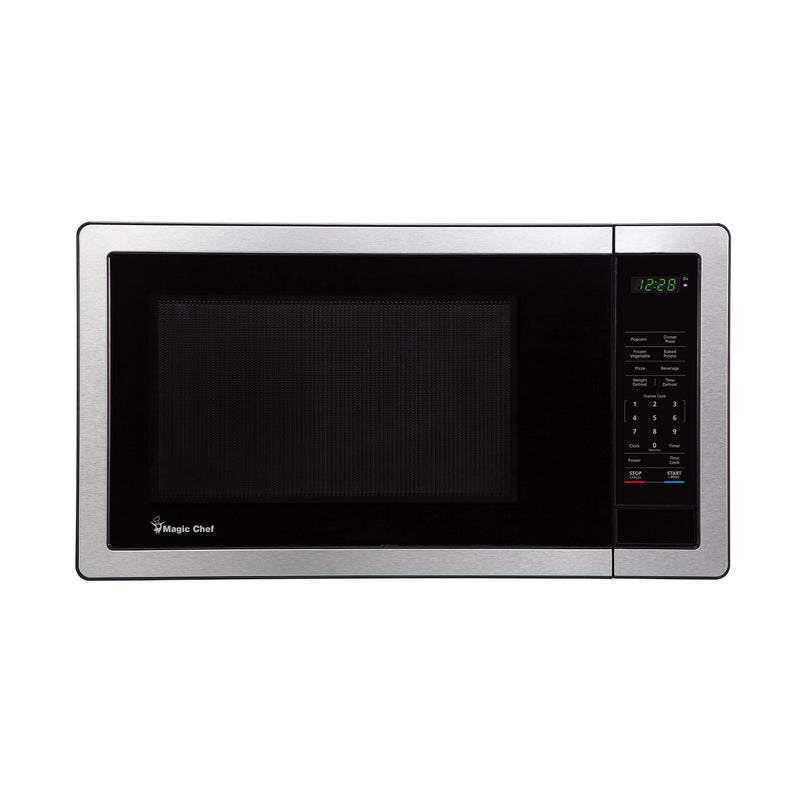 Magic Chef 1000 Watt 1.1 Cubic Feet Digital Touch Microwave, Silver (Damaged)