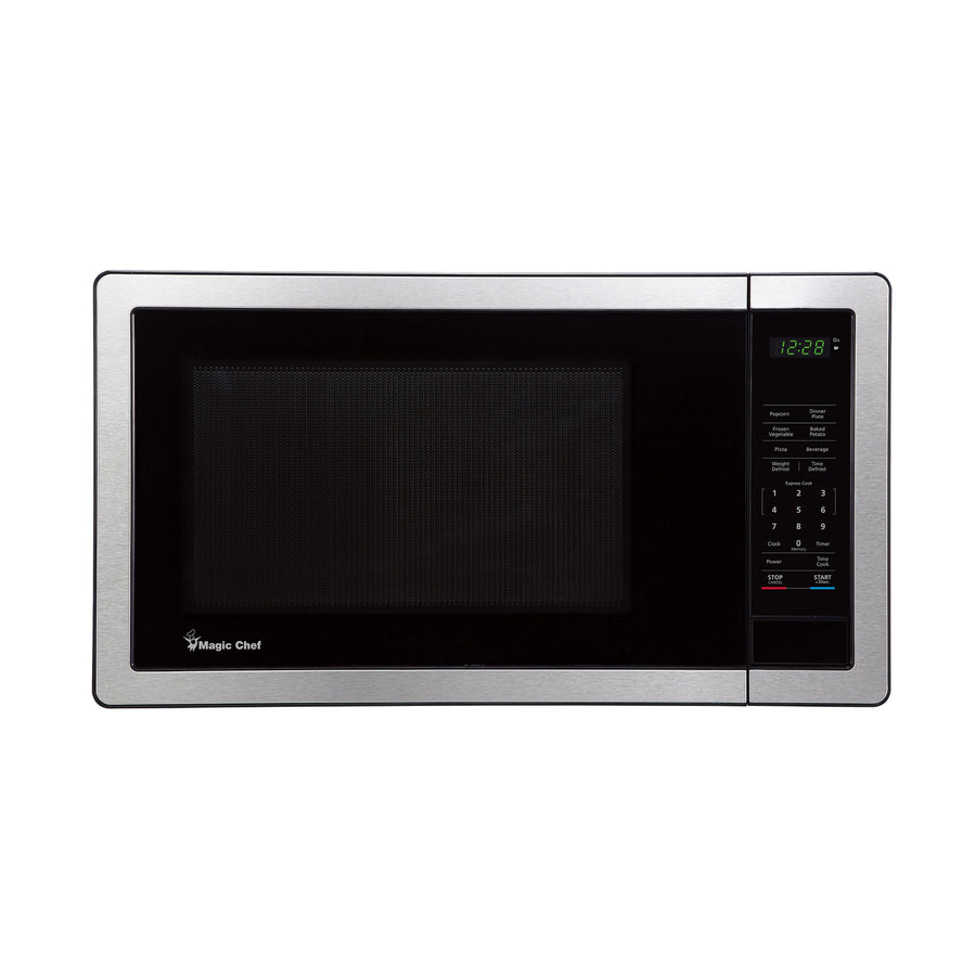 Magic Chef 1000 Watt 1.1 Cubic Feet Digital Touch Microwave, Silver (Damaged) - VMInnovations