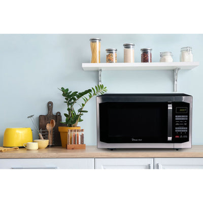 Magic Chef 1100 Watt 1.6 Cubic Feet Digital Microwave, Stainless Steel(Open Box) - VMInnovations