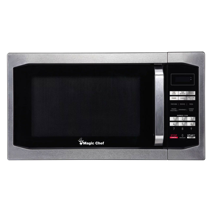Magic Chef 1100 Watt 1.6 Cubic Feet Digital Microwave, Stainless Steel (Used) - VMInnovations