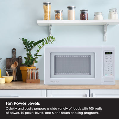 Magic Chef 700 Watt 0.7 Cubic Feet Digital Touch Countertop Microwave, White