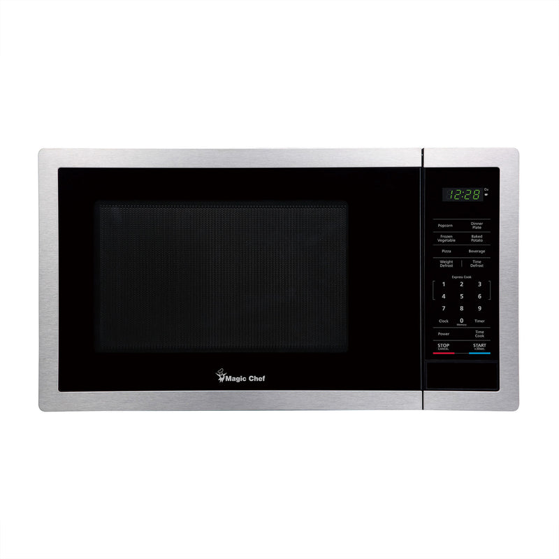 Magic Chef 900 Watt 0.9 Cubic Feet Digital Touch Microwave, Silver (For Parts)