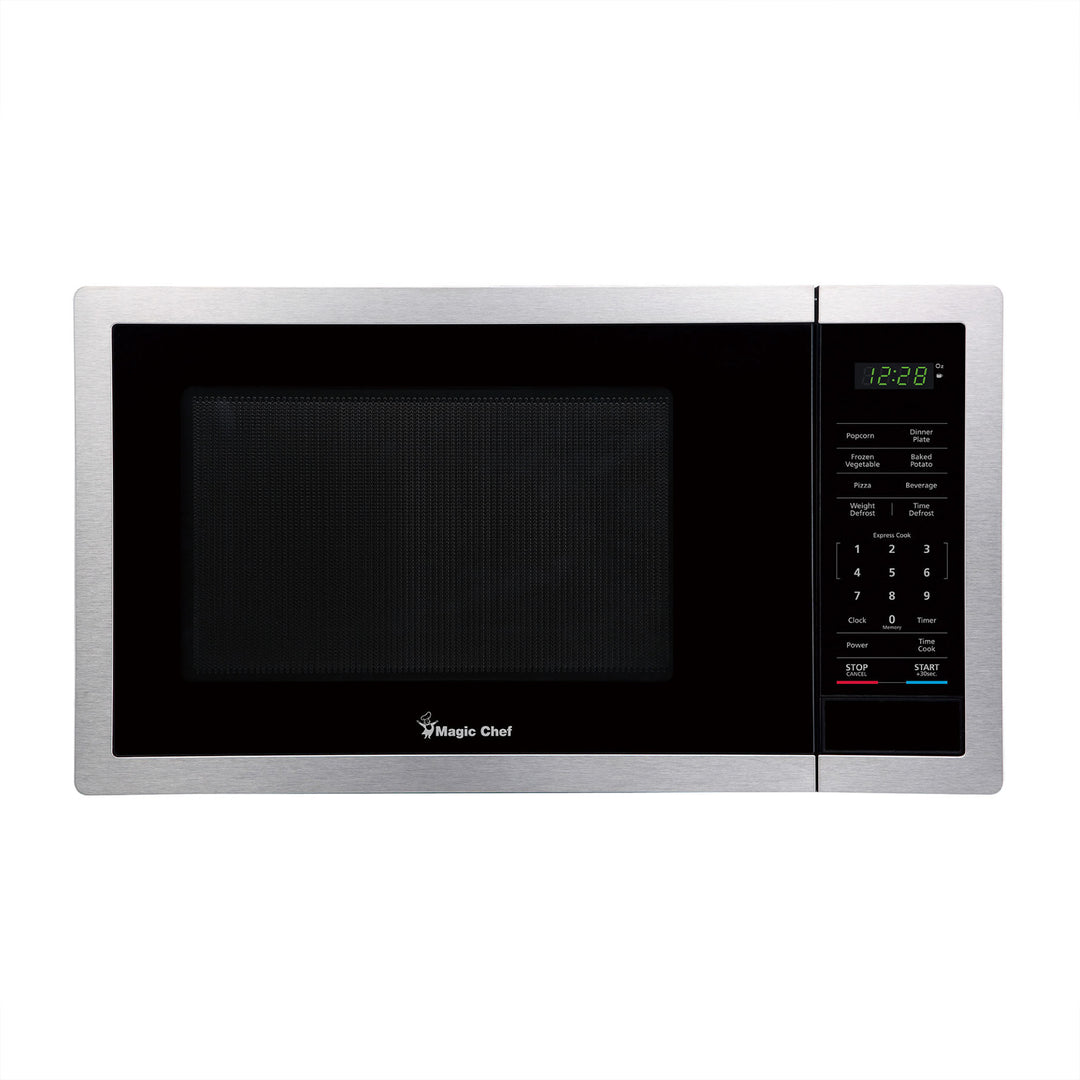 Magic Chef 900 Watt 0.9 Cubic Ft Digital Countertop Microwave, Silver (Open Box)