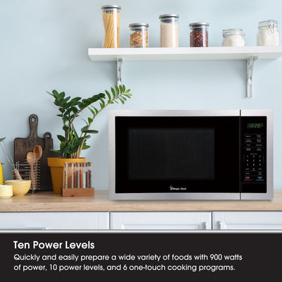 Magic Chef 900 Watt 0.9 Cubic Feet Digital Touch Microwave, Silver (For Parts) - VMInnovations