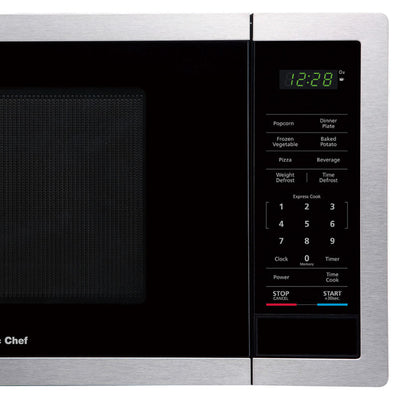 Magic Chef 900 Watt 0.9 Cubic Feet Digital Countertop Microwave, Silver (Used)