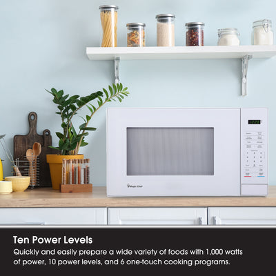 Magic Chef 1000 W 1.1 Cubic Feet Digital Touch Countertop Microwave, White(Used)