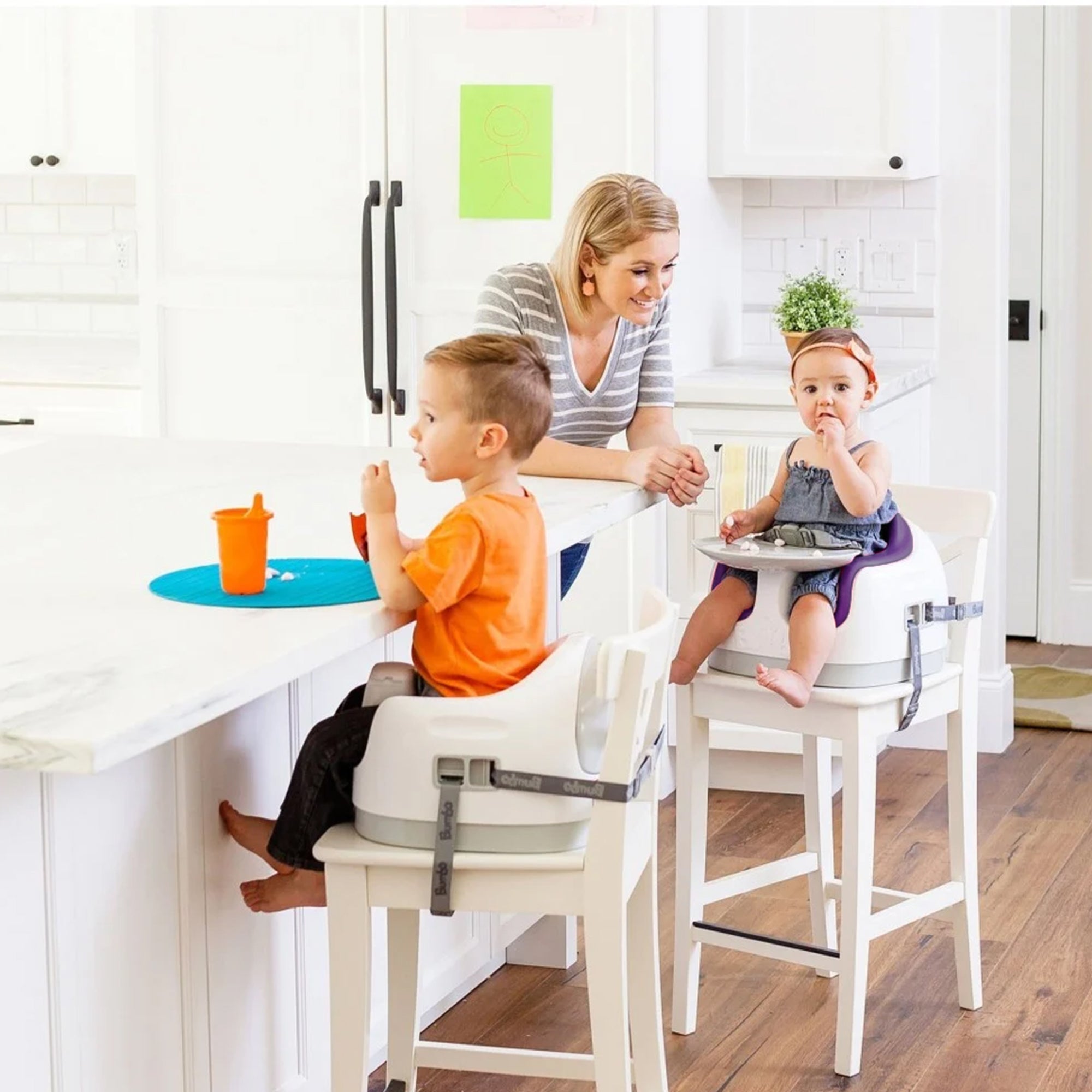 Bumbo Baby Toddler Soft Foam 3 in 1 Multi Seat with Tray and Buckle Straps, Plum - VMInnovations