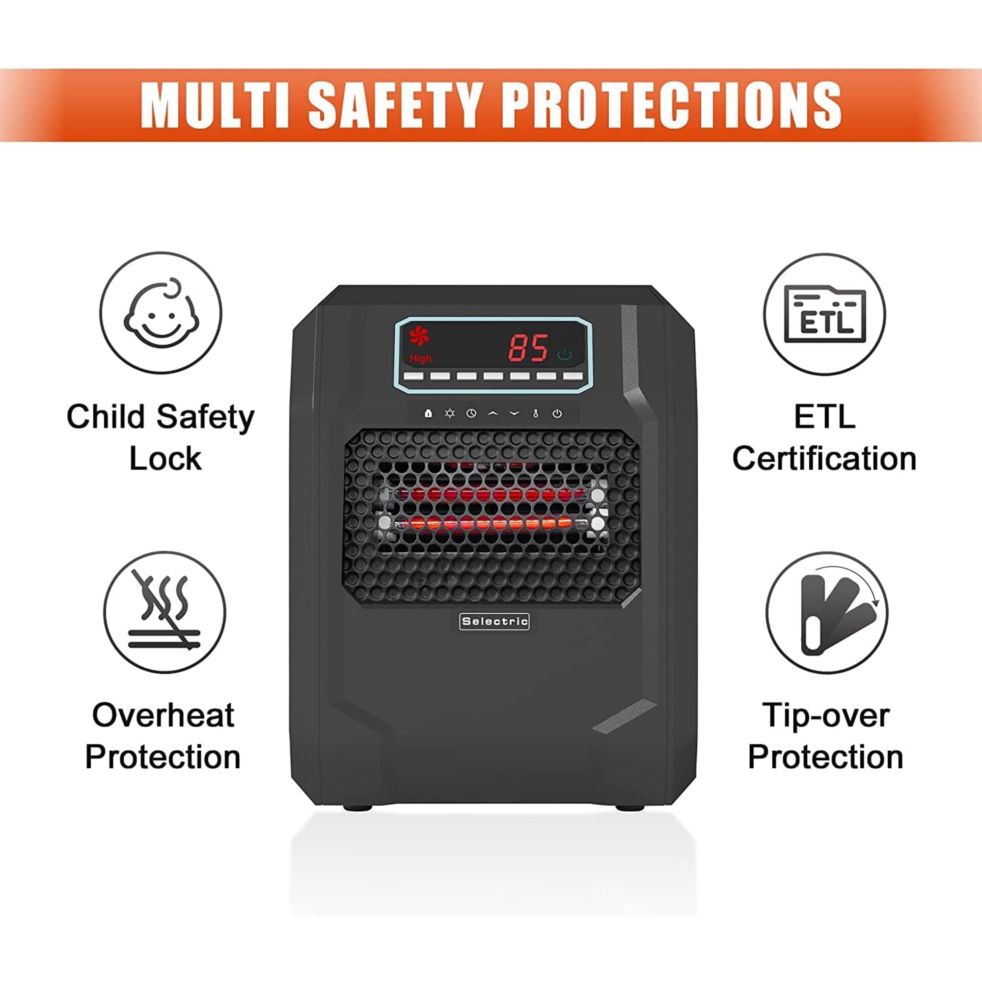 VOLTORB Electric Space Heater w/Remote Control & Fan Only Mode, Black(For Parts) - VMInnovations