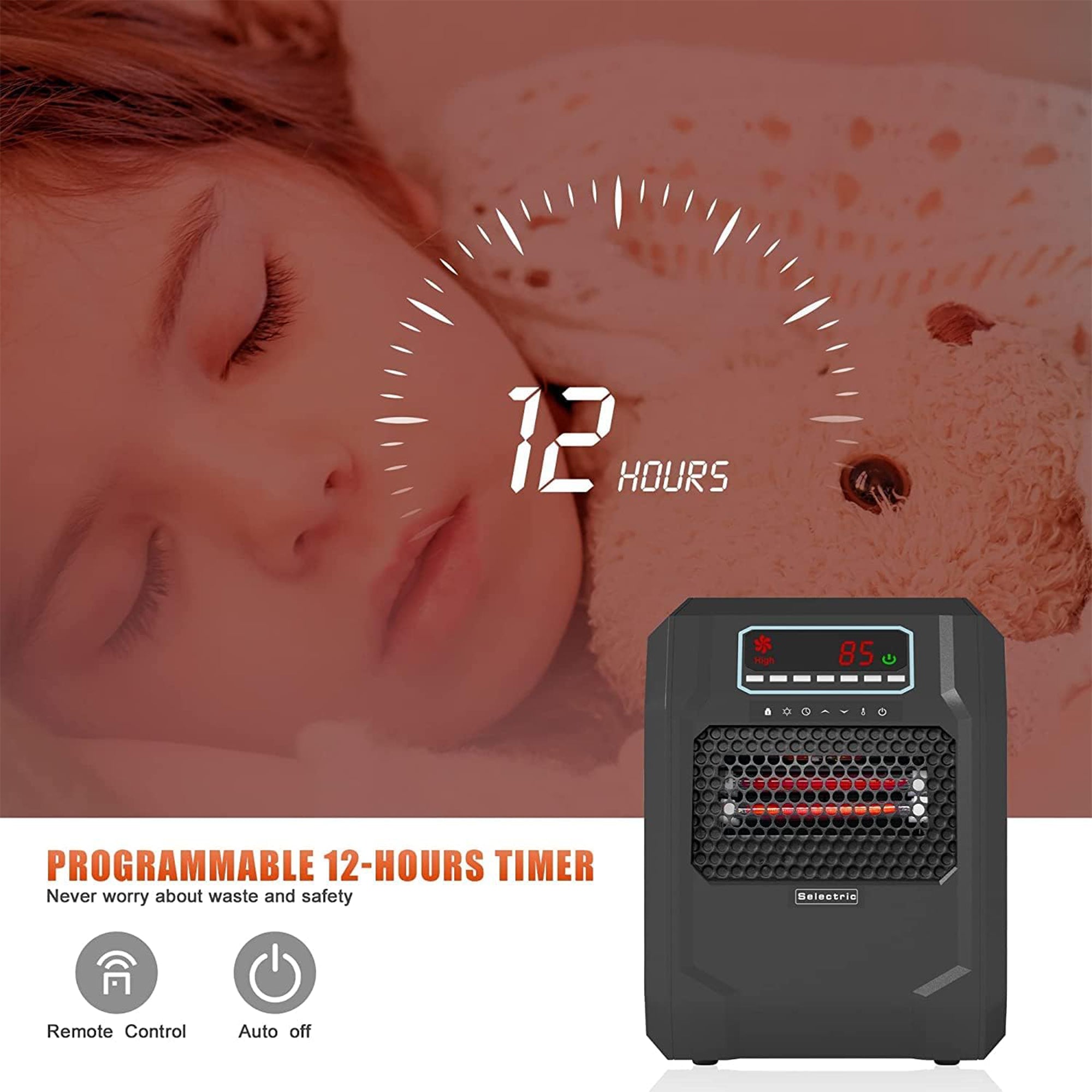 VOLTORB Electric Space Heater w/Remote Control & Fan Only Mode, Black(For Parts) - VMInnovations