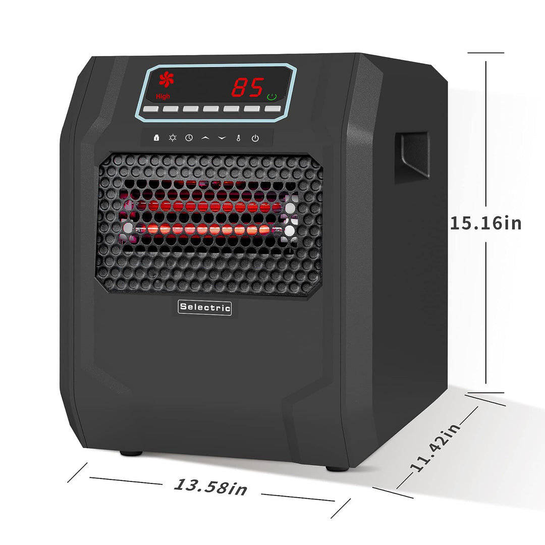VOLTORB Corded Electric Radiant Space Heater w/3 Heat Settings, Black (Used)