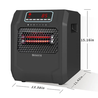 VOLTORB Corded Electric Radiant Space Heater w/3 Heat Settings, Black (Used) - VMInnovations