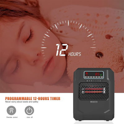 VOLTORB Portable Electric Radiant Space Heater w/3 Heat Settings,Black(Open Box) - VMInnovations