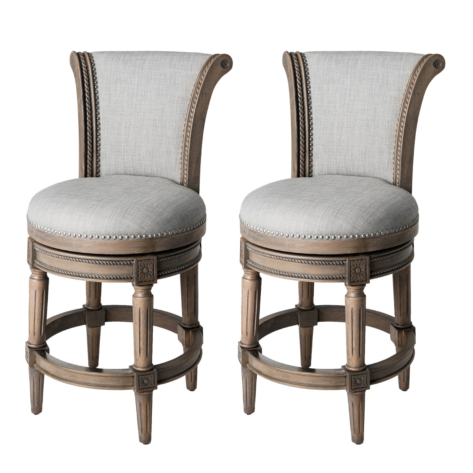 Pullman Wooden Swivel Kitchen Counter Stool 25"H, Reclaim Oak(For Parts)(2 Pack) - VMInnovations