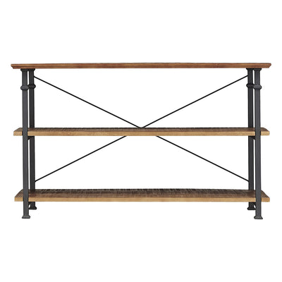 Homelegance Rustic Modern Wood Metal Sofa Table TV Stand Console Unit, Black